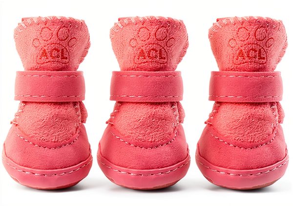 GabeFish Dog Boots Warm Anti Slip Washable Pet Shoes-3
