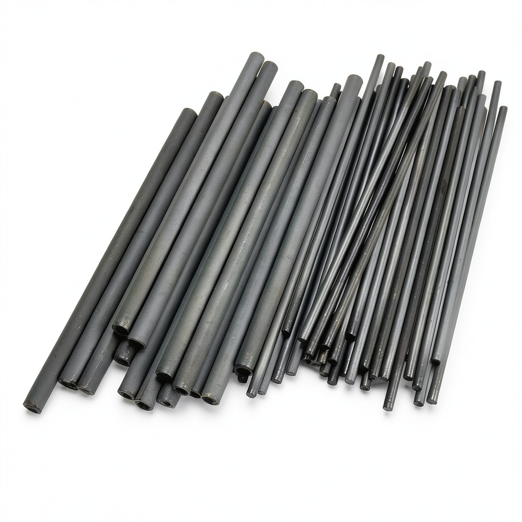 LIFEYYZG silicon carbide ceramic rods in various sizes displayed on workbench