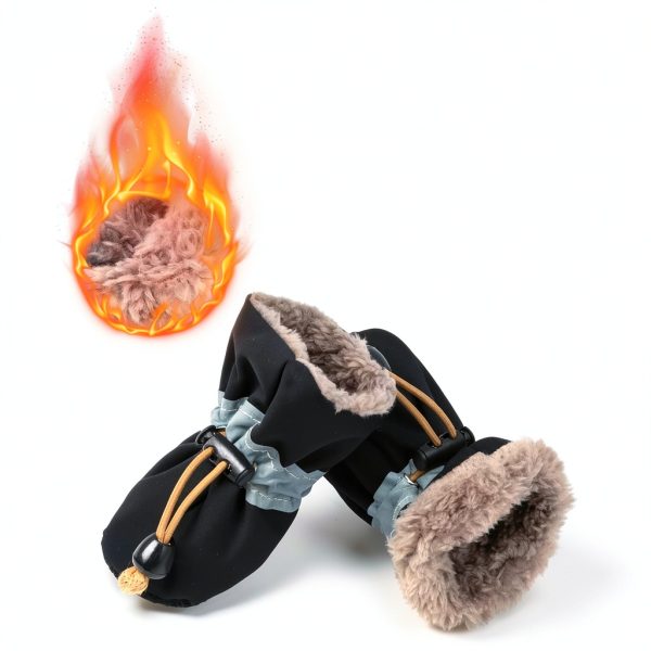 Fecialy Dog Boots Nonslip Reflective Winter Pet Shoes-3