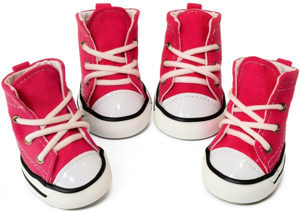 BESUNTEK Dog Boots Nonslip Comfortable Pet Shoes Pink Blue-0