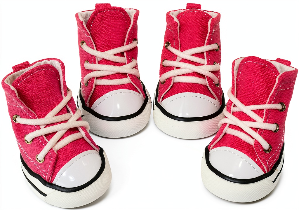 BESUNTEK dog boots on a dog's paws during a walk