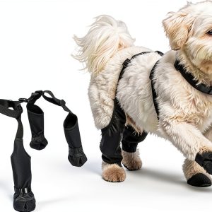 QINSHIYUE Dog Boots Waterproof Anti Slip Paw Protection-0