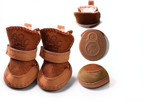 GabeFish Dog Boots Washable Anti Slip Warm Pet Shoes-8