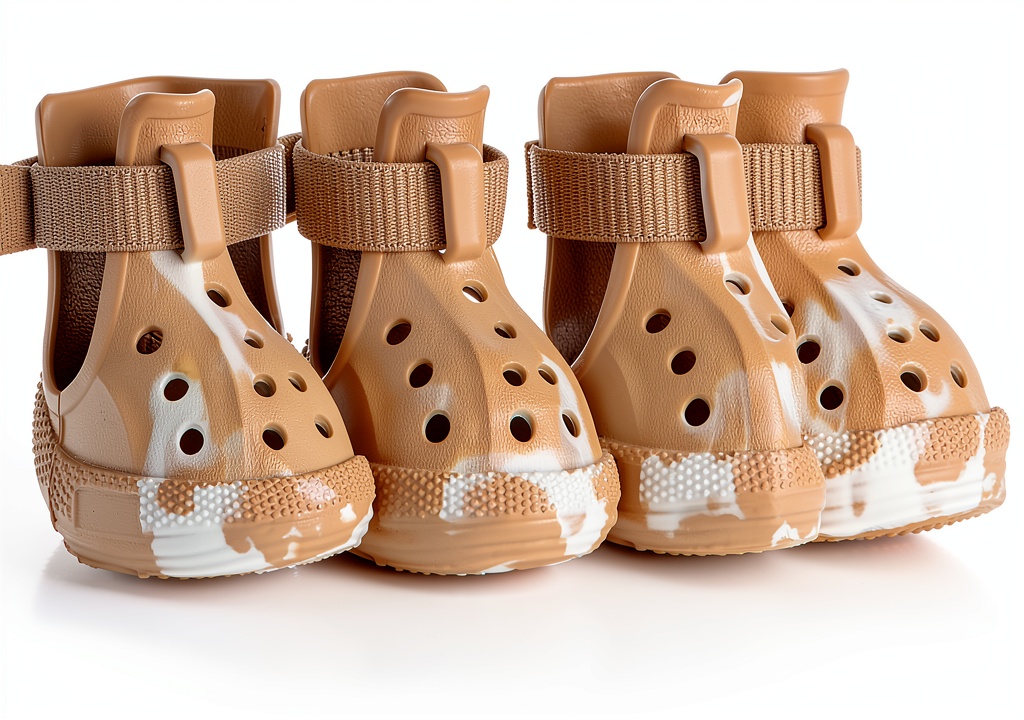 AOKOWN dog boots in multiple colors and sizes displayed on a grassy background