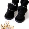 GabeFish Dog Boots Anti Slip Fleece Lined Pet Shoes-0