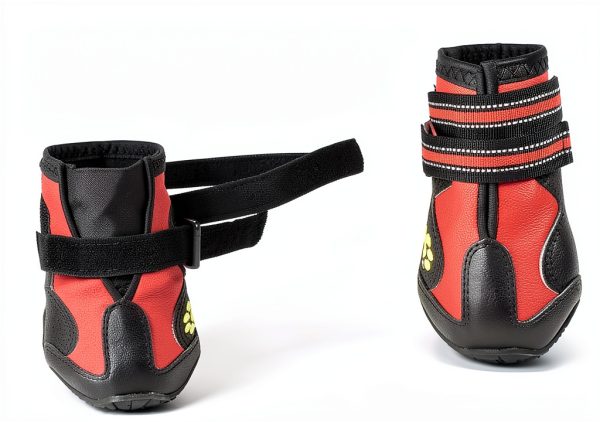 CovertSafe Dog Boots Adjustable Reflective Pet Shoes Black-2