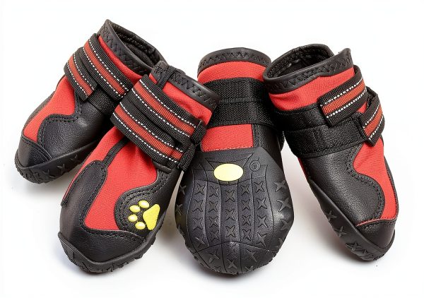 CovertSafe Dog Boots Adjustable Reflective Pet Shoes Black-4