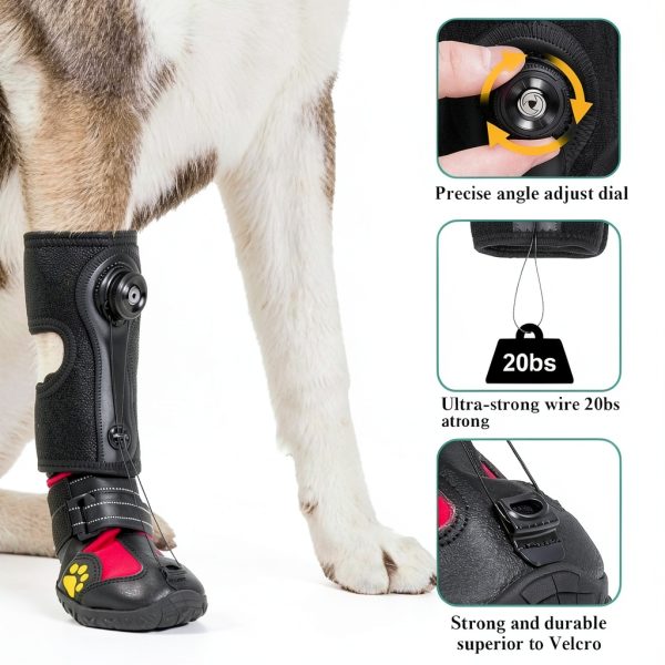 HAGGEMI Dog Boots Orthopedic Support Adjustable Knob Strap-2