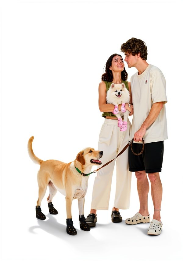 SOLOWINNER Dog Boots Silicone Hot Pavement Protection-5
