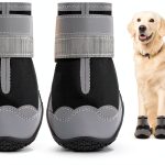 Jzxoiva Dog Boots Leopard Print Waterproof Paw Protection-0