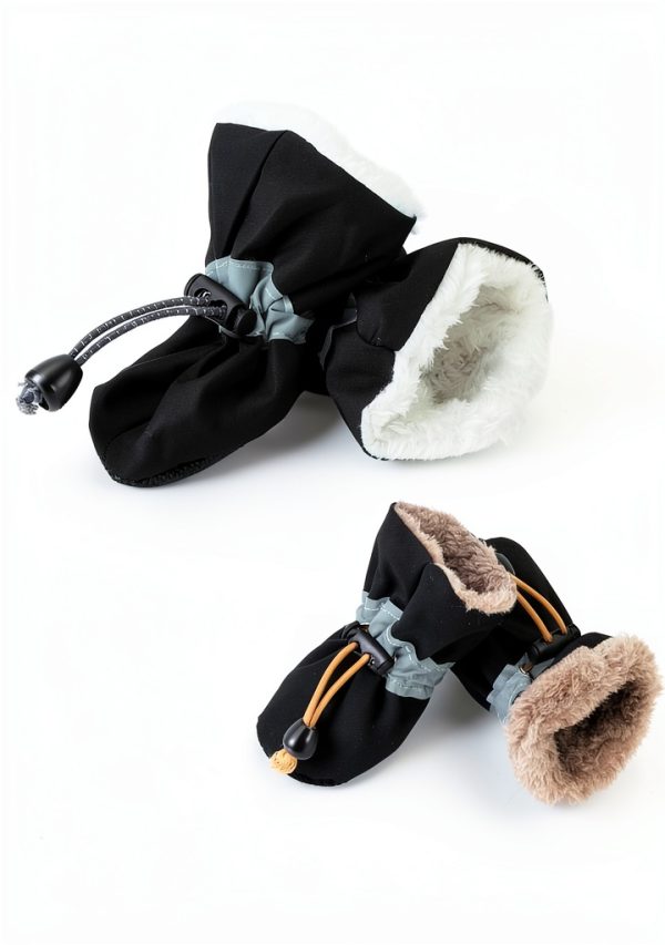 Fecialy Dog Boots Nonslip Reflective Winter Pet Shoes-2