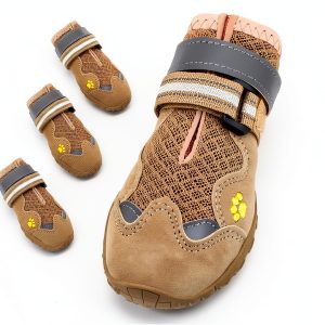 FISHOAKY Dog Boots Breathable Mesh Anti Slip Reflective-0