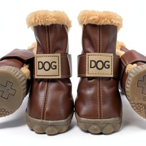 WINSOON Dog Boots Fleece Lined Anti Slip Paw Protectors-0
