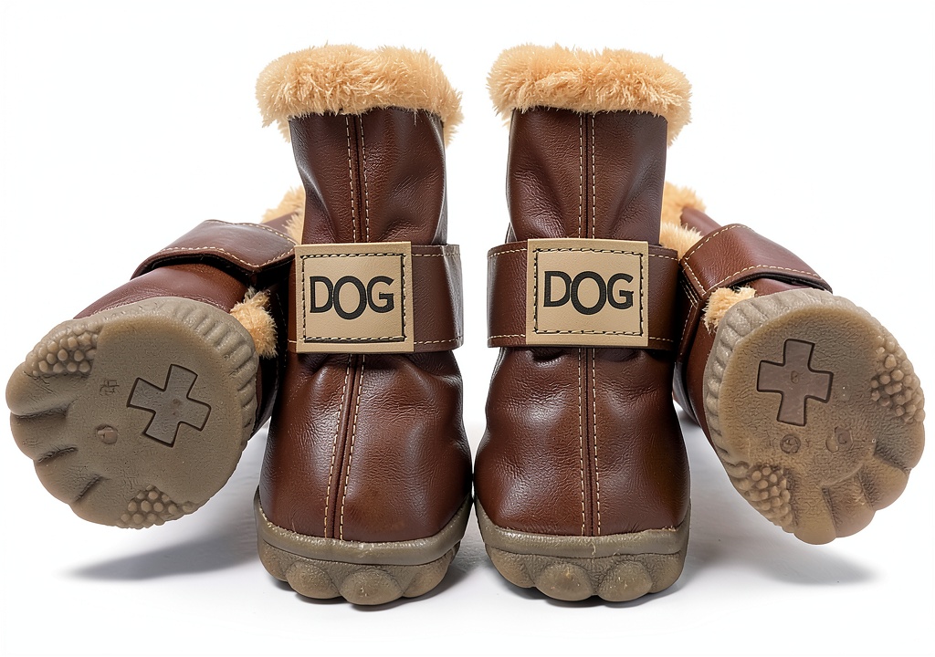 WINSOON dog boots on a dog's paws during a walk