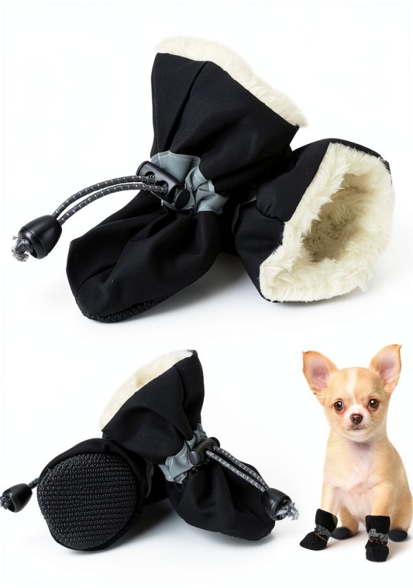 Fecialy Dog Boots Nonslip Reflective Winter Pet Shoes-0