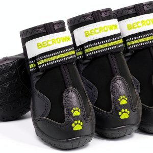 BECROWM Waterproof Dog Boots Winter Paw Protection Shoes-0