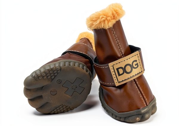 WINSOON Dog Boots Fleece Lined Anti Slip Paw Protectors-5