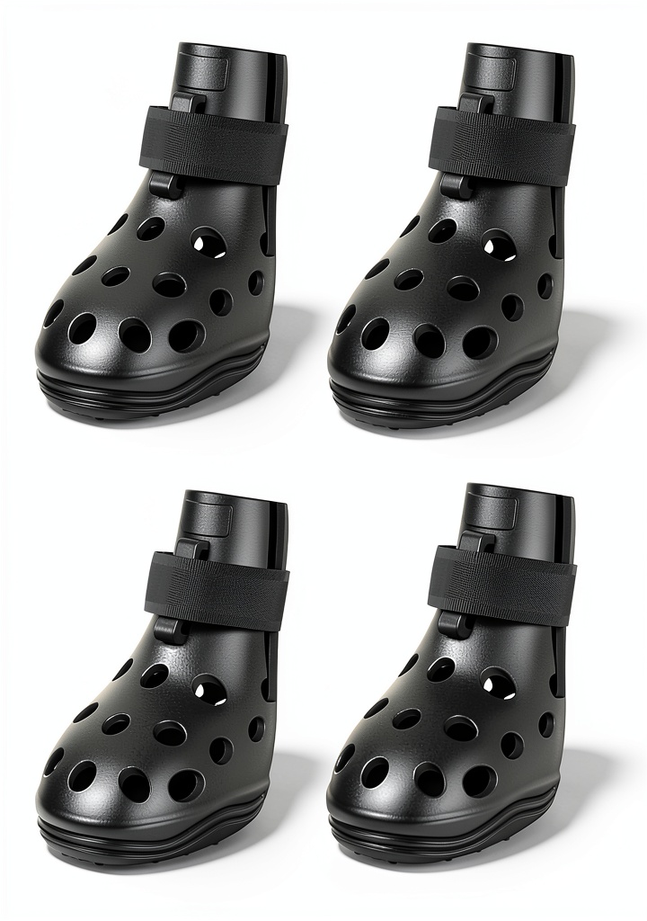 SOLOWINNER silicone dog boots in multiple colors on a dog's paws