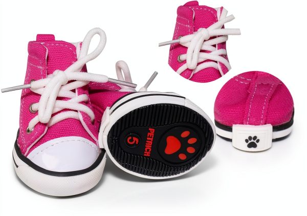 BESUNTEK Dog Boots Nonslip Comfortable Pet Shoes Pink Blue-1