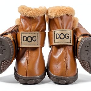 WINSOON Dog Boots Fleece Lined Anti Slip Paw Protectors-0