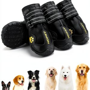 Hcpet Dog Boots Waterproof Reflective Anti Slip Paw-0