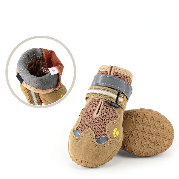 FISHOAKY Dog Boots Breathable Mesh Anti Slip Reflective-2