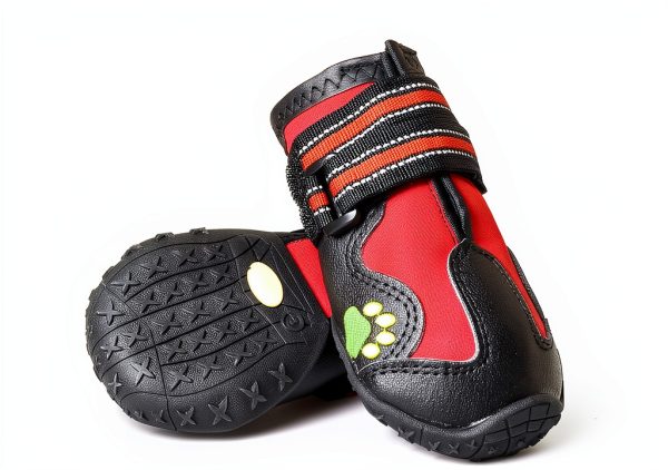 CovertSafe Dog Boots Adjustable Reflective Pet Shoes Black-1