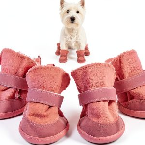 GabeFish Dog Boots Warm Anti Slip Washable Pet Shoes-0