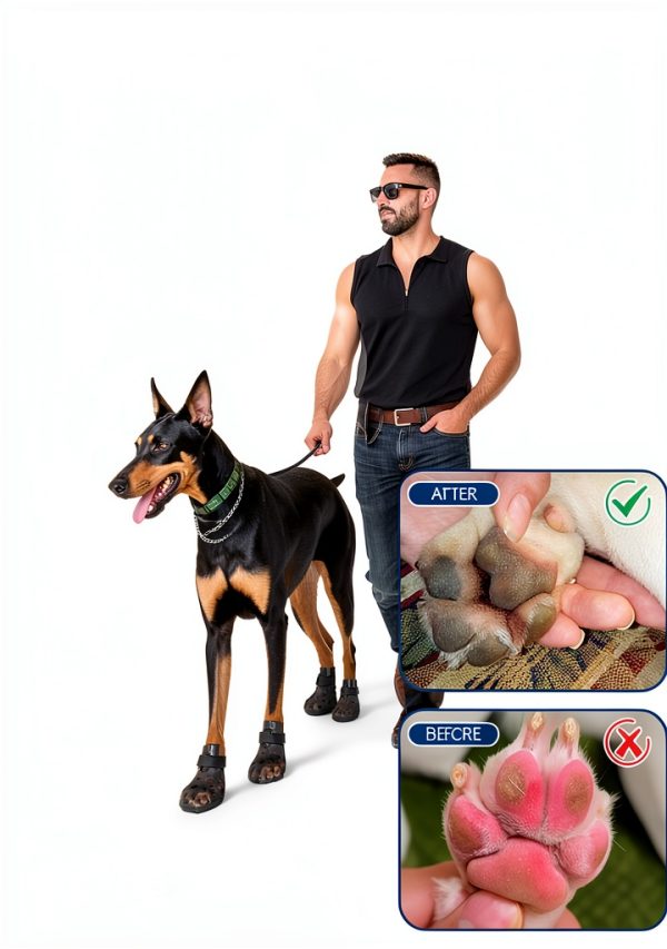 SOLOWINNER Dog Boots Silicone Hot Pavement Protection-3