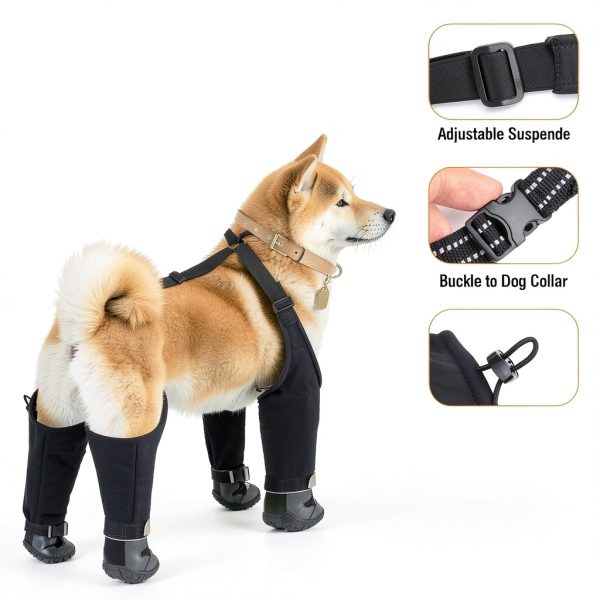 Giiyoe Dog Boots Anti Dirt Waterproof Reflective Straps-2