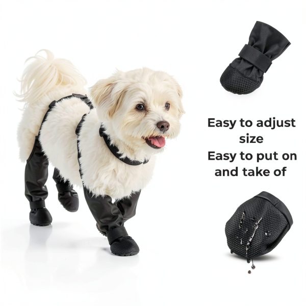 QINSHIYUE Dog Boots Waterproof Anti Slip Paw Protection-2