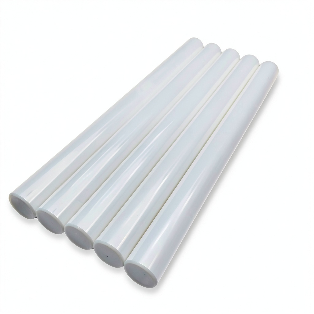 Close-up of LIFEYYZG zirconia ceramic rods showing mirror finish and size variations