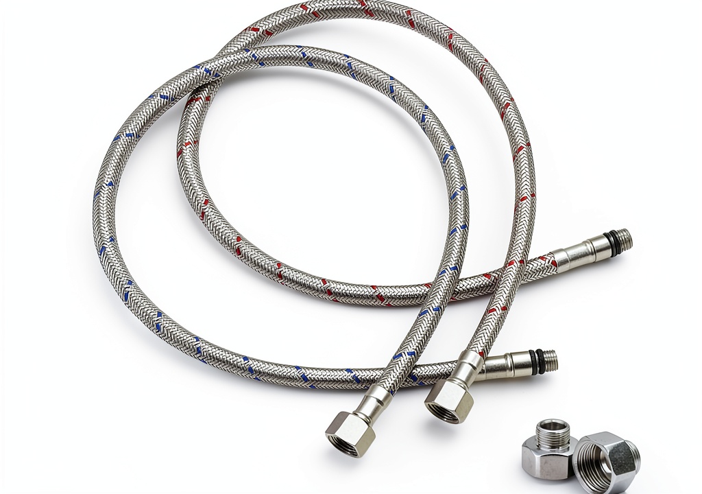 Installing HOIGY faucet supply line under a kitchen sink