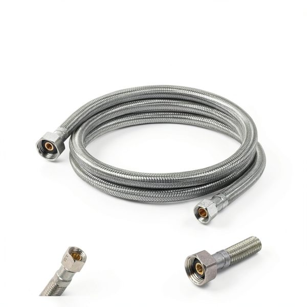 KAINGA 60 Inch Stainless Steel Faucet Supply Line 3/8 Comp x 1/2 FIP 2-1
