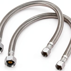 KAINGA 16 Inch Faucet Supply Line 2 Pack Stainless Steel Braided Hose-0
