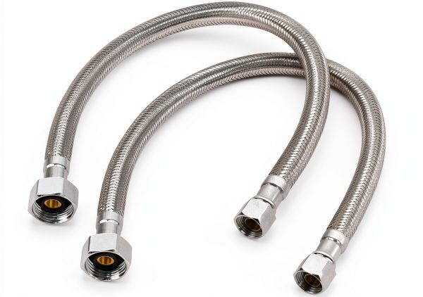 KAINGA 16 Inch Faucet Supply Line 2 Pack Stainless Steel Braided Hose-0