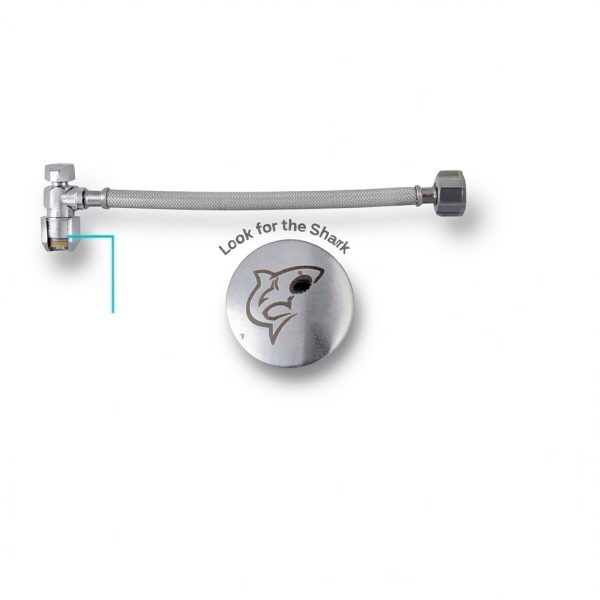SharkBite Max Stainless Steel Toilet Connector 12in Angle Stop-1