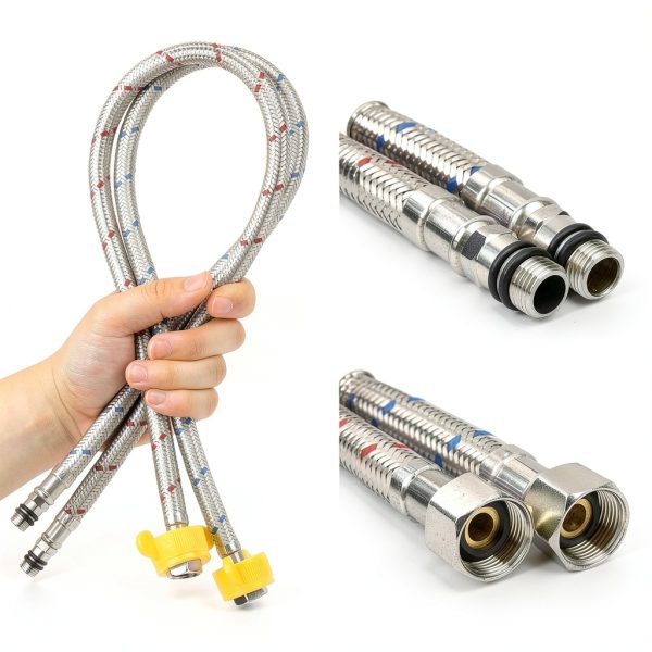 Klabb 24-Inch Faucet Connector Hose 2-Pack Stainless Steel Supply Line-2