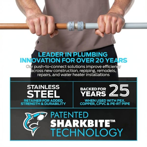 SharkBite Max Stainless Steel Toilet Connector 12in Angle Stop-3