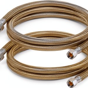 KAINGA 60 Inch Stainless Steel Faucet Supply Line 3/8 Comp x 1/2 FIP 2-0