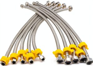 SMZTools 16" Faucet Hose Connector with Built‑In Wrench Silver-0