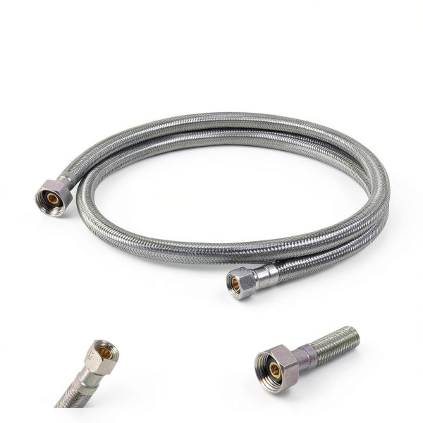 KAINGA Faucet Supply Line 48inch Stainless Steel Compression 3/8x1/2-1