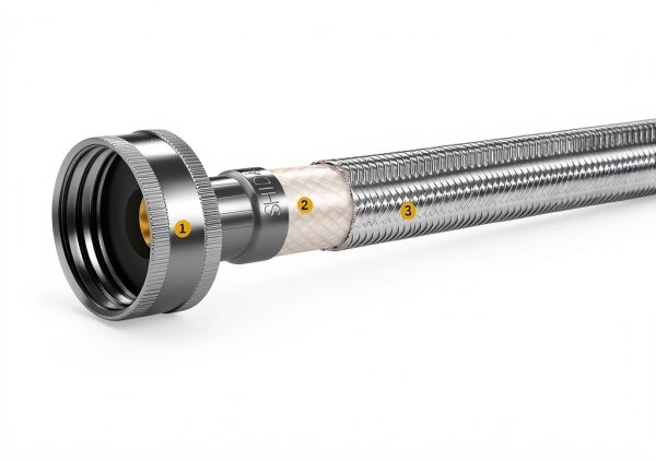 KAINGA 16 Inch Faucet Supply Line 2 Pack Stainless Steel Braided Hose-2