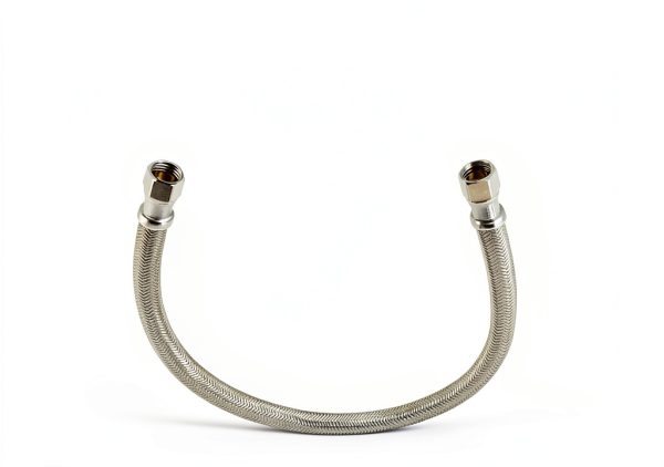 EZ-FLUID Steel Braided Faucet Hose 12" 3/8" Compression-1