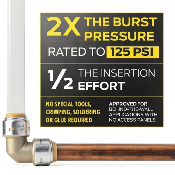 SharkBite Max Stainless Steel Toilet Connector 12in Angle Stop-2