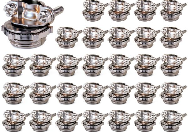1/2 inch Clamp Type Cable Connectors by WENORA – Zinc Alloy, 50 Pack-0