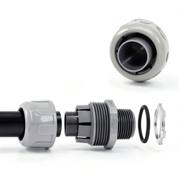 6Pcs 3/4 Inch NPT Liquid Tight Connector Nonmetallic Straight Electrical Conduit Connector Fitting, UL Listed PVC Flexible Conduit Fittings-4