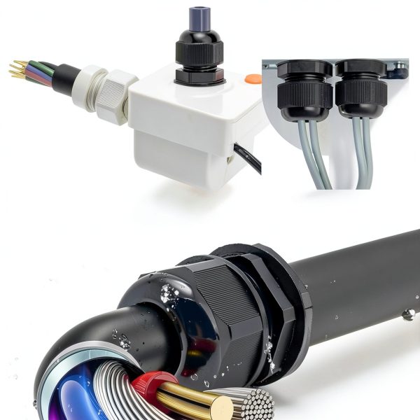 LeMotech 5 Pack NPT 1/2" Cable Glands Waterproof Adjustable 6-12mm Cable Connectors Black Nylon Joints with Gaskets-5