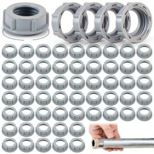 50 Pcs Plastic Insulating Bushing Threaded Electrical Bushings for Emt, Rigid or Imc Conduit Fitting (1/2 Inch)-0