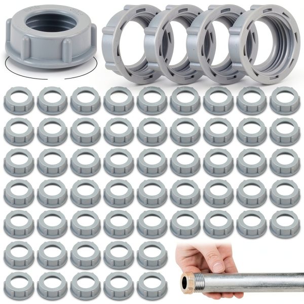 50 Pcs Plastic Insulating Bushing Threaded Electrical Bushings for Emt, Rigid or Imc Conduit Fitting (1/2 Inch)-0